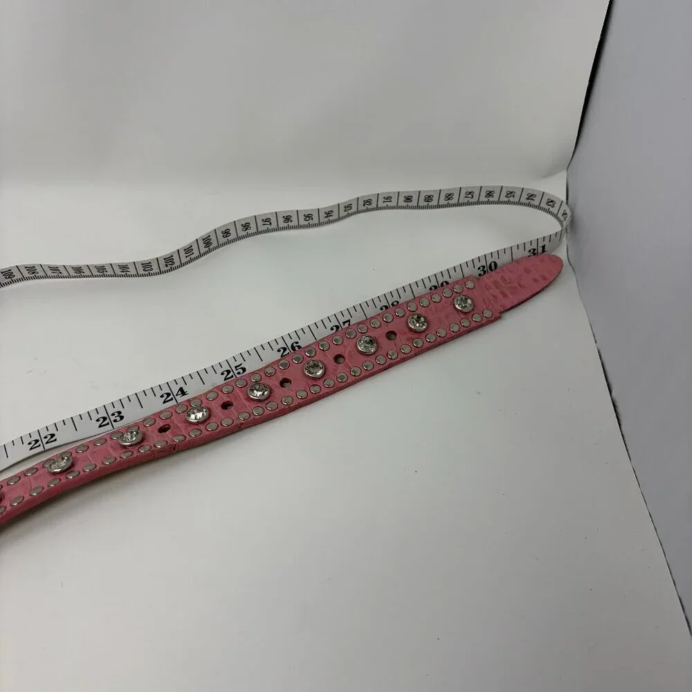 Nocona Belt Co. women's belt pink leather silver western XS